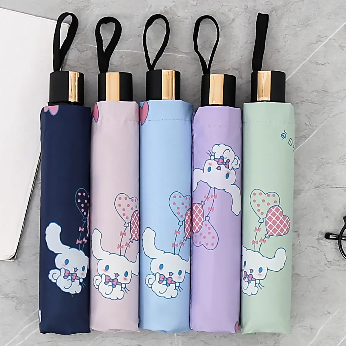 Sanrio kawaii cinnamoroll guarda-chuva totalmente automático anime dos desenhos animados elegante requintado criativo ensolarado ou chuvoso guarda-chuva de dupla utilização