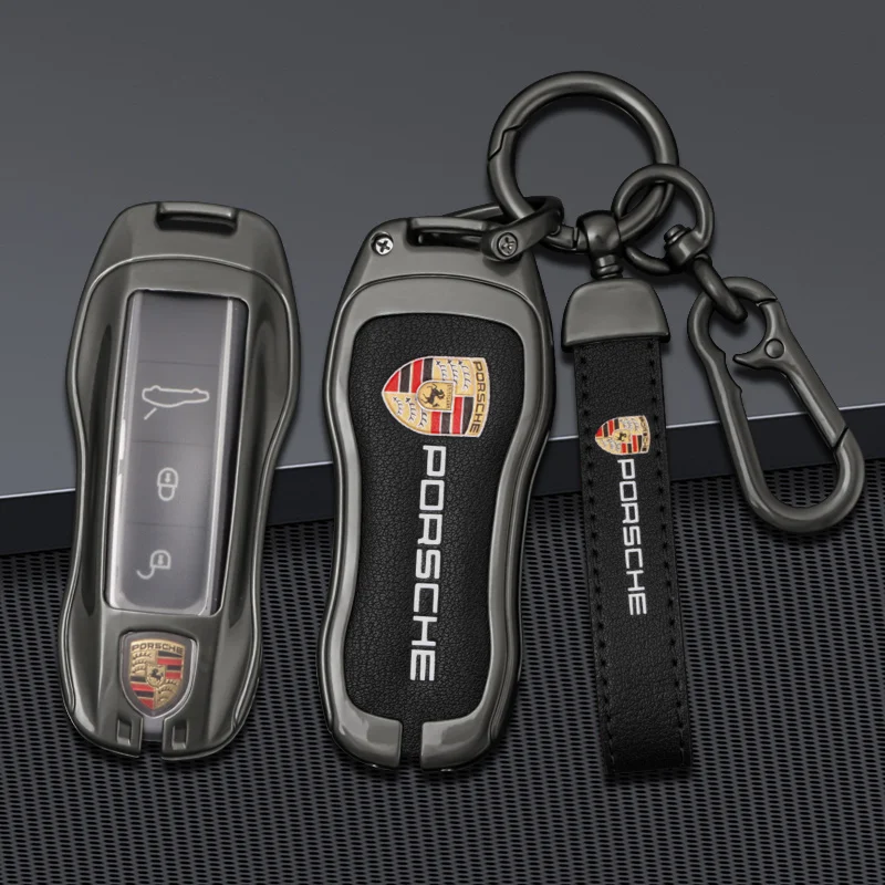 Car Key Case Cover Protector Shell For Porsche Panamera Spyder Carrera Macan Cayman Cayenne 911 970 981 991 Keychain Accessories