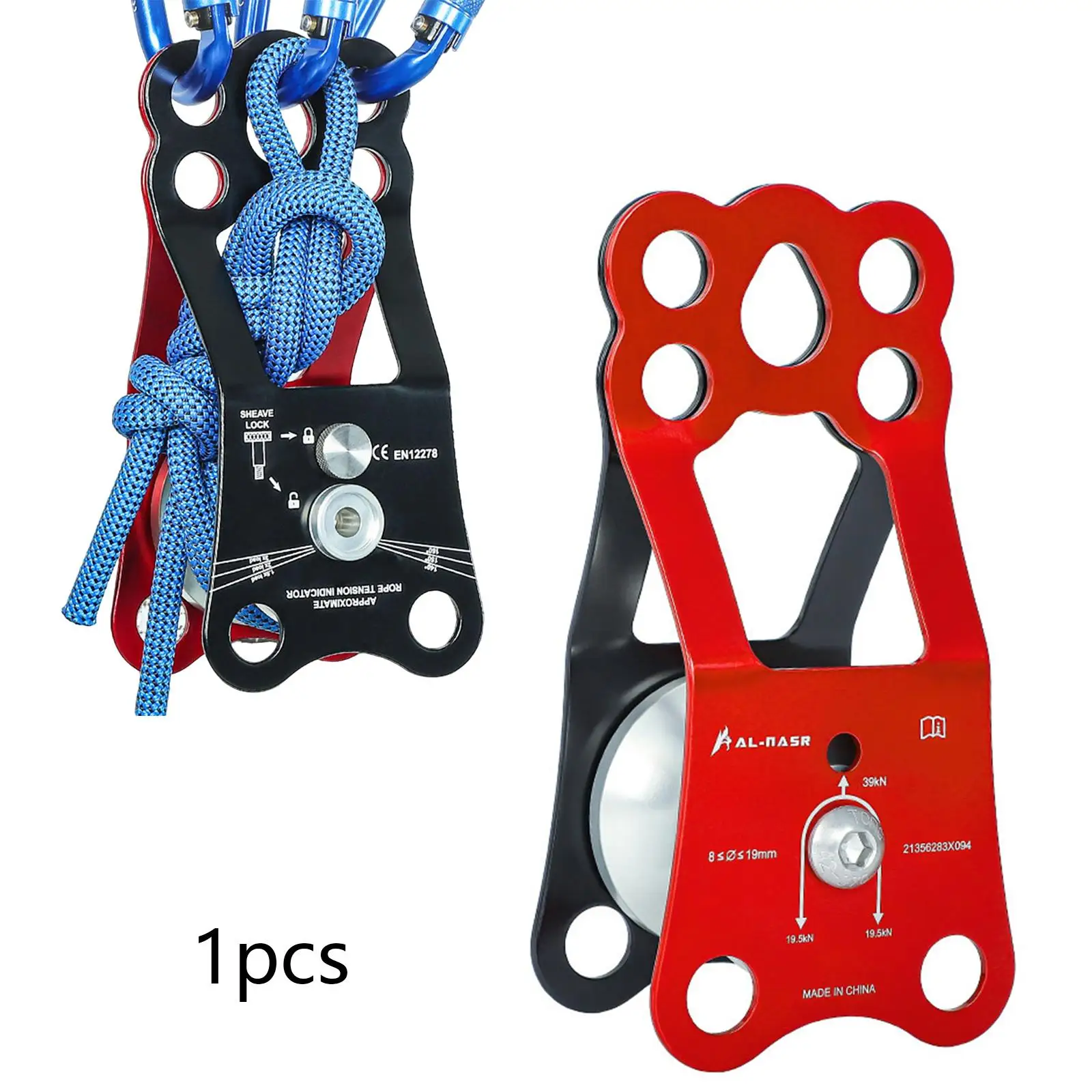 

Cable Single Pulley Block Wheel Supplies for Tree Rigging Outdoor Rappelling