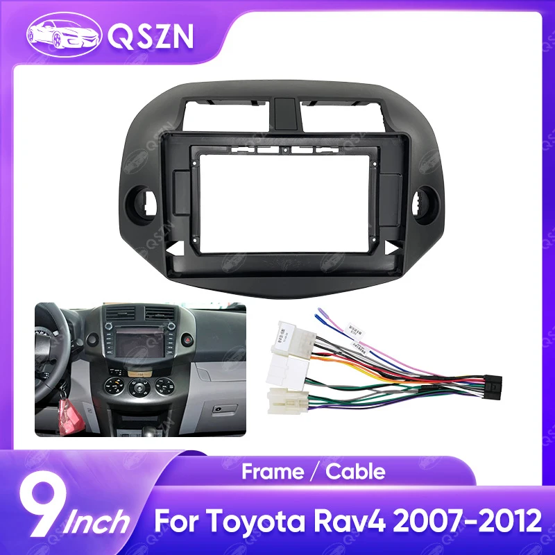 

QSZN Car Radio Fascia 10INCH For TOYOTA RAV4 2007-2012 Android Stereo Audio Player Dashboard Panel Mounting Frame Kit