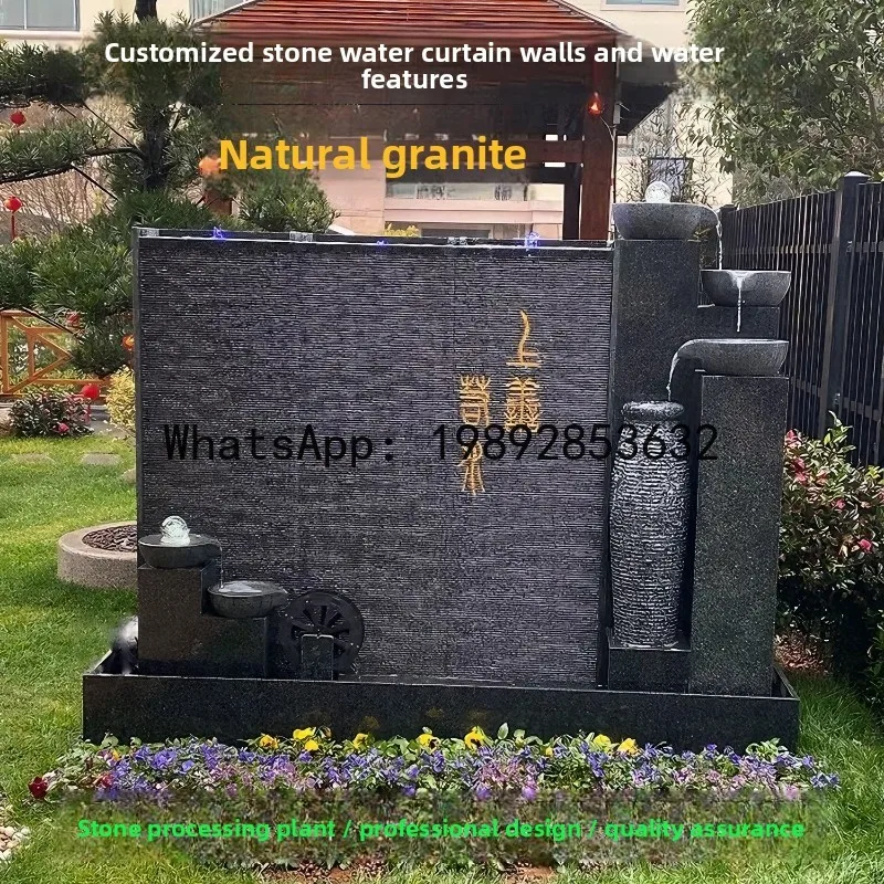 CZ Fountain Courtyard Waterfall Water Feature Company Screen Villa Fish Pond Water Curtain Wall Landscape Stone Ornament