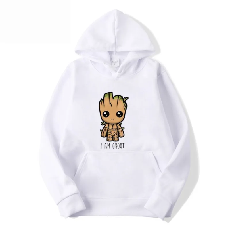 Europe and The United States Fashion Men's Hooded Long-sleeved Guardians of The Groot Printed Casual Fashion Plus Size Sweater