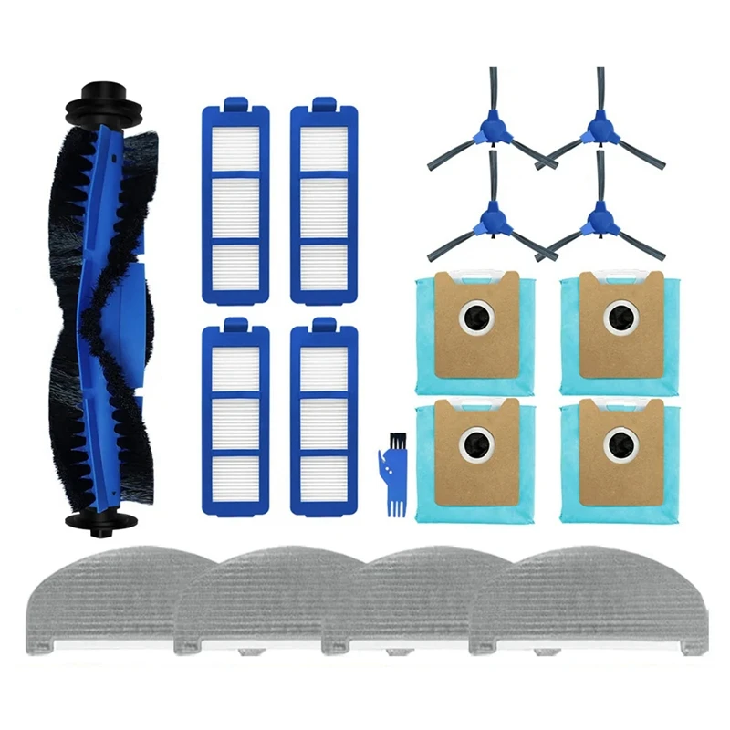 Para Eufy G40 Hybrid / Hybrid+ Cepillo Lateral principal filtro HEPA almohadillas de fregona bolsa de polvo repuestos