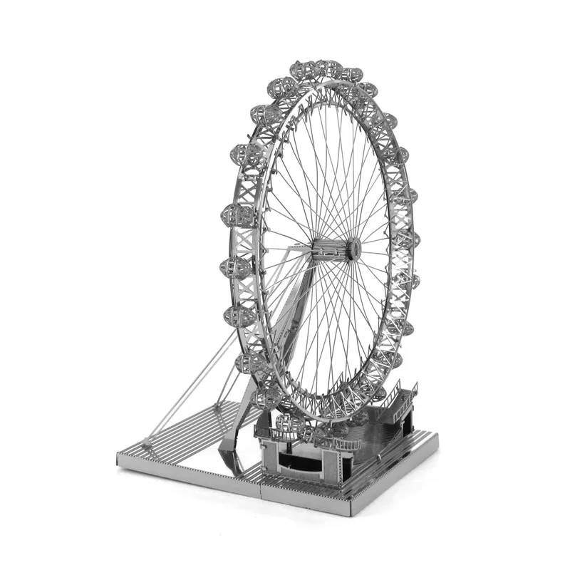 3D Metal Puzzle Playground Ferris Wheel Roller Architectural Assembly Model Puzzles Home Decoration