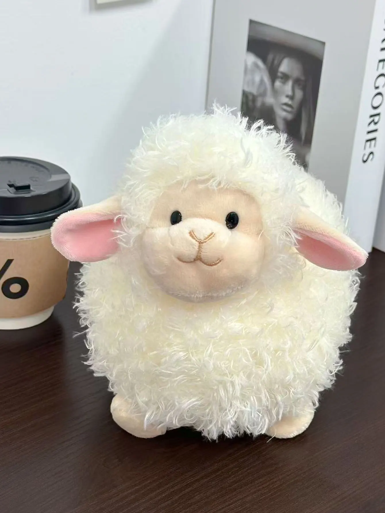 

1PC Cute Cream Lamb Plush Toy, Soft Fluffy Sheep Stuffed Animal With Long Ears, Lovely Nursery Bedroom Home Sofa Decor