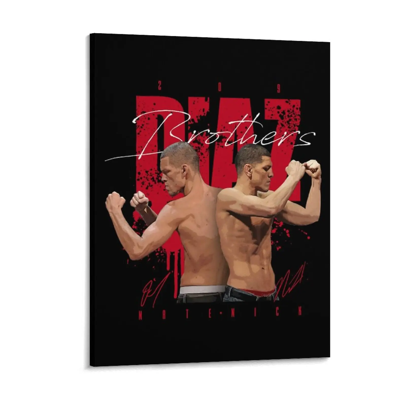 Nate Diaz X Nick Canvas Painting Wall Mural Wall Plaque Garage Garage Designing Framed Wall Painting