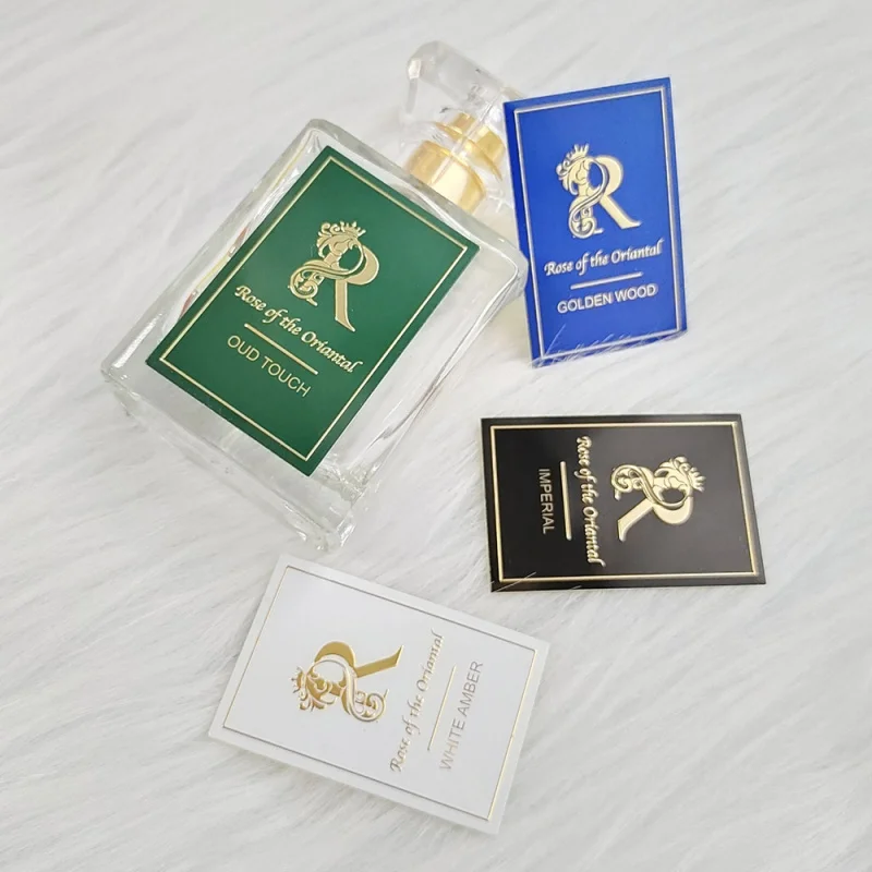 custom.Permanent Engraved Metal Sticker Label Sticker Perfume Bottle 100ml Embossed Premium Sticker