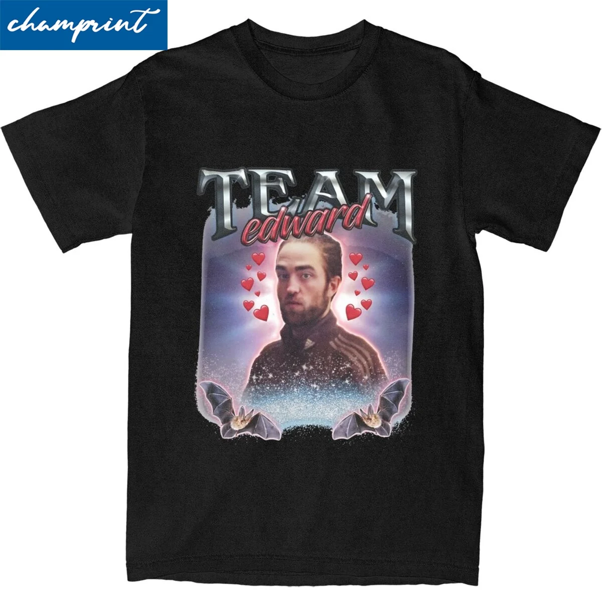 Kawaii Team Edward Twilight Cursed T Shirt For Men Women Cotton Short Sleeve Robert Pattinson Crewneck Summer Clothing