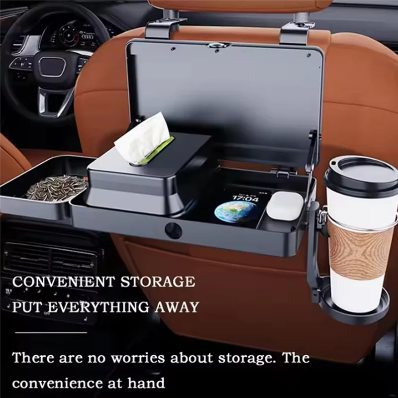 بقوة وجبة خفيفة المنظم السيارات الجدول مع كأس حامل سلة المهملات سيارة المقعد الخلفي الجدول المنظم صينية طعام متعددة الوظائف سيارة الداخلية T