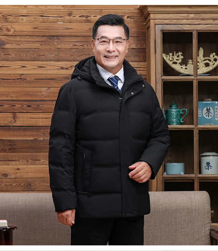 Men's Down Coats And Parkas Warm Winter Down Jacket Hooded High Quality Puffer Jacket Man Snow Peak Windproof Luxury Padding