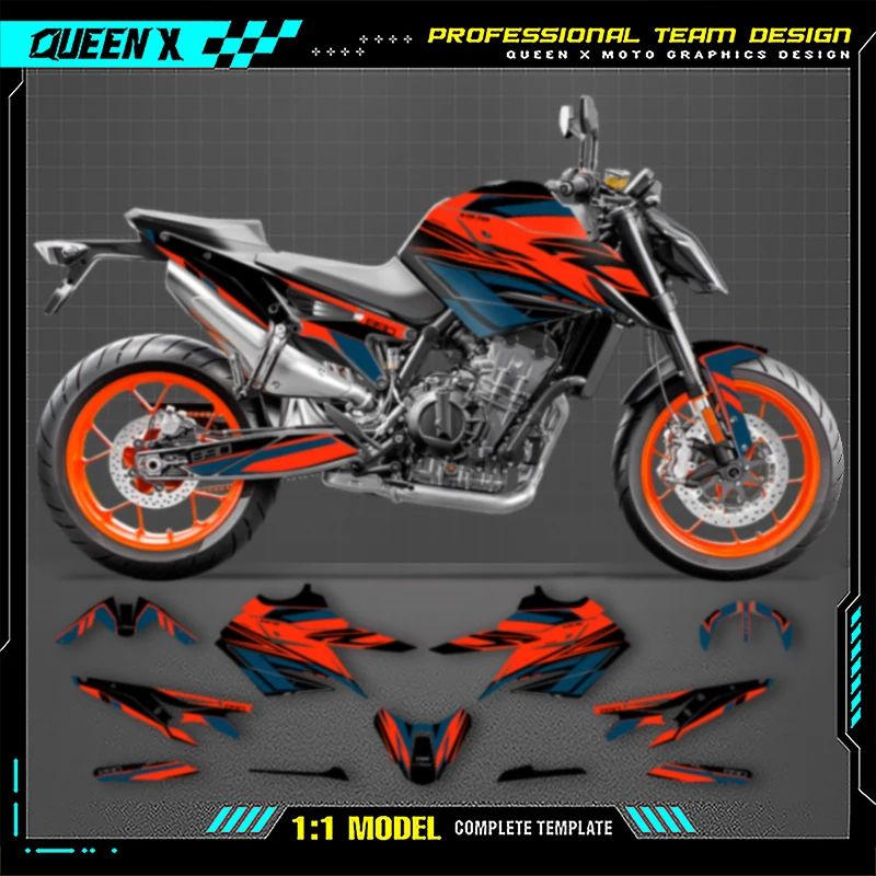 

Queen X MOTOR Motorcycle Graphics Background Decals Stickers Kits For KTM Duke 790 890 Adventure 2021 2020 2019 2018 001