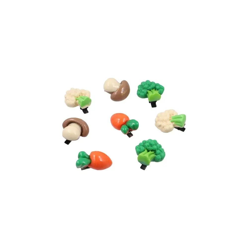 Creative Vegetable Simulated Food Hair Clip Carrot Broccoli Fake Food Hairpin Bangs Clip Duckbill Clip Daily