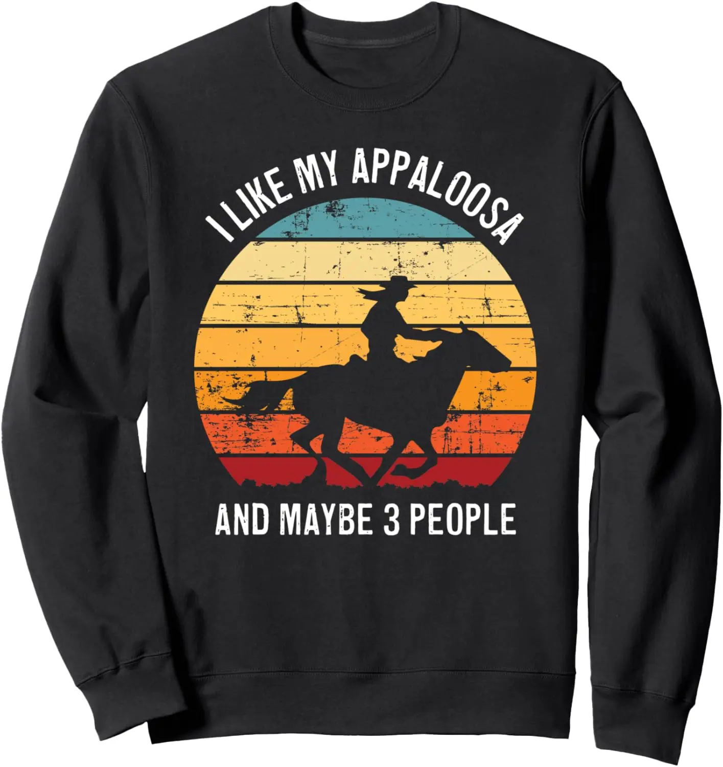 Cowgirl Girl Riding Horse Appaloosa Cute Vintage Retro Style Sweatshirt