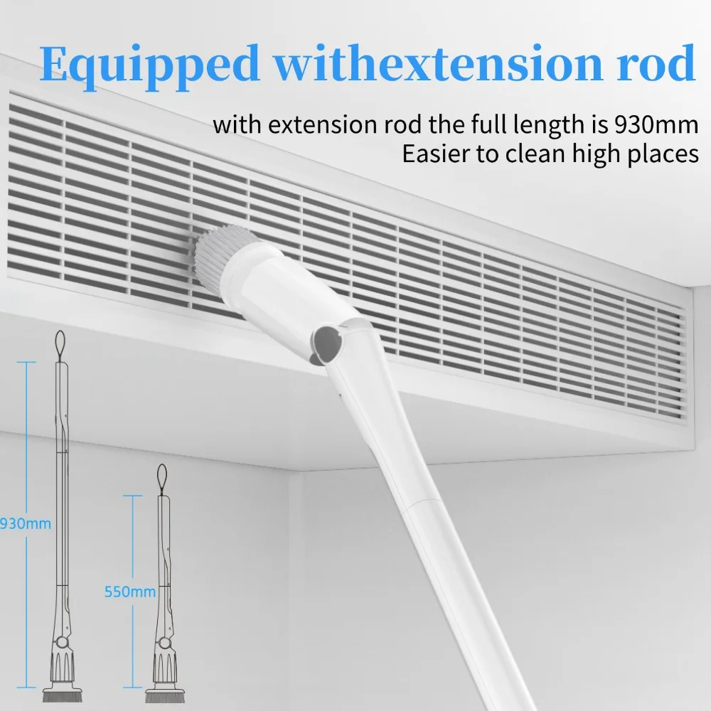 แปรงทำความสะอาดอ่างอาบน้ำไฟฟ้าแบบชาร์จไฟได้แปรงกระเบื้องที่มีฮูดอ่างล้างจานอเนกประสงค์แปรงทำความสะอาดงานบ้านที่ทรงพลัง
