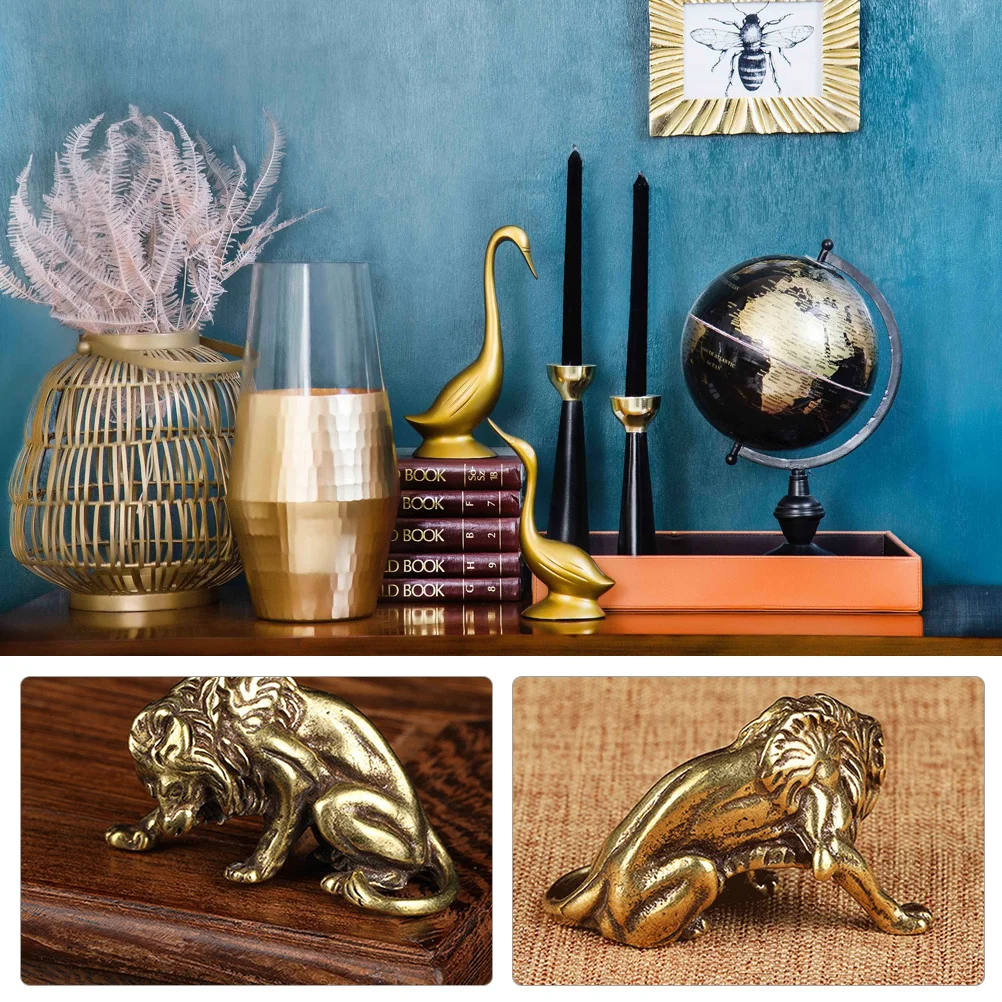 

Lion Sculpture Ornaments Chinese Style Adornment for Home Desktop Ornaments Classic Form Home Decorations