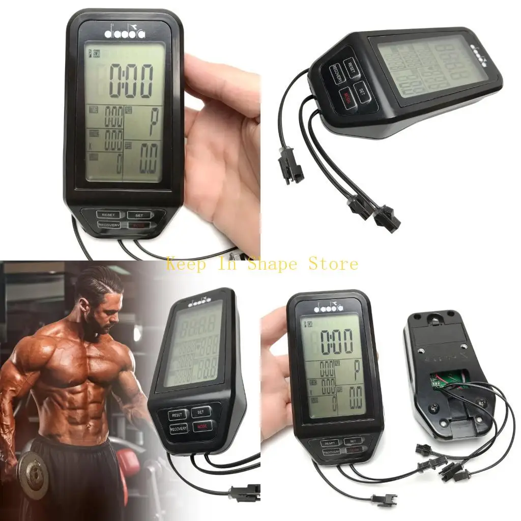 Compact Exercise Bike Display With Calorie Counter Speed Tracking And Built In Heart Rate Sensor For Gym Equipment