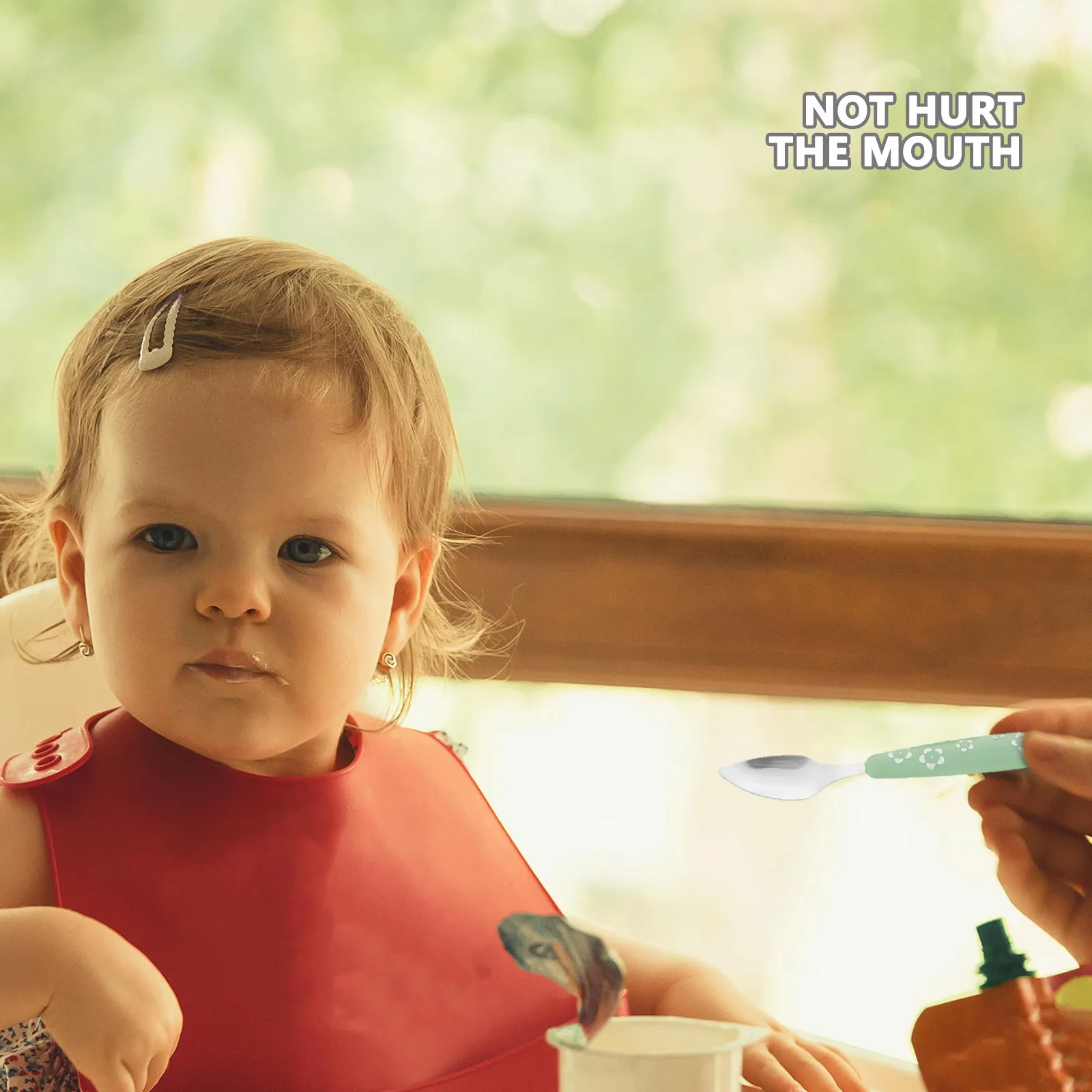 

1 шт. ложка-скребок из нержавеющей стали для детского фруктового пюре, пищевой полипропилен, безопасная гладкая поверхность для кормления младенцев