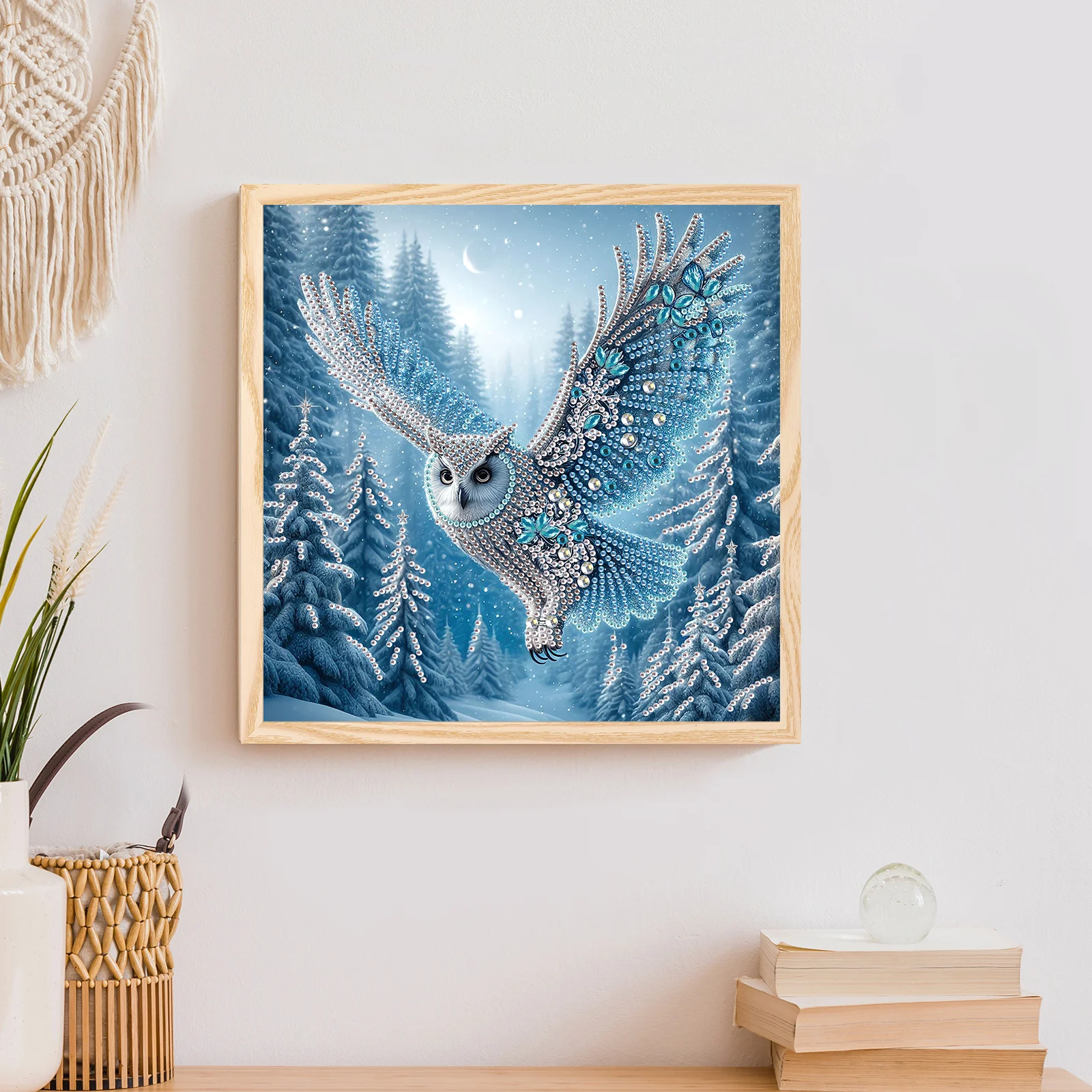 Kit de pintura de diamante 5D DIY, decoración de búho, mosaico de diamantes alienígenos, manualidades de regalo, decoración del hogar y pared