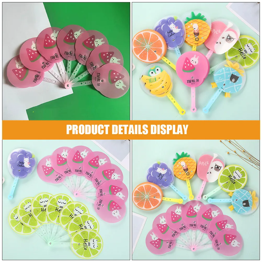 15 Pcs Foldable Cartoon Fans for Summer Folding Cool Handheld Decorative Asian Collapsible Collapsable