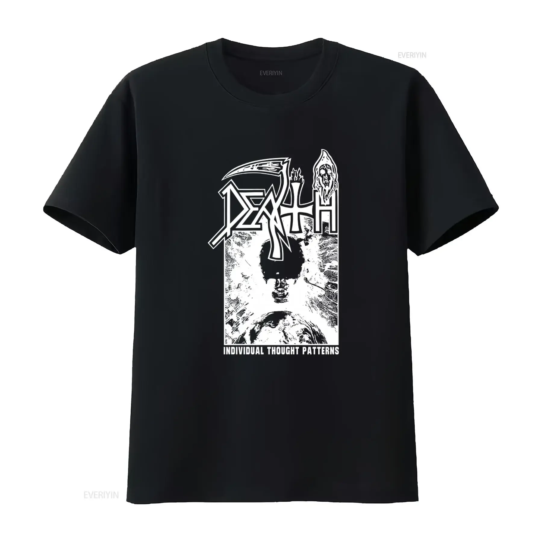 Men's Death Individual Thought Patterns Print T Shirt Xxx Large vintage Washed Breathable homme Comfortable fashion Versatile