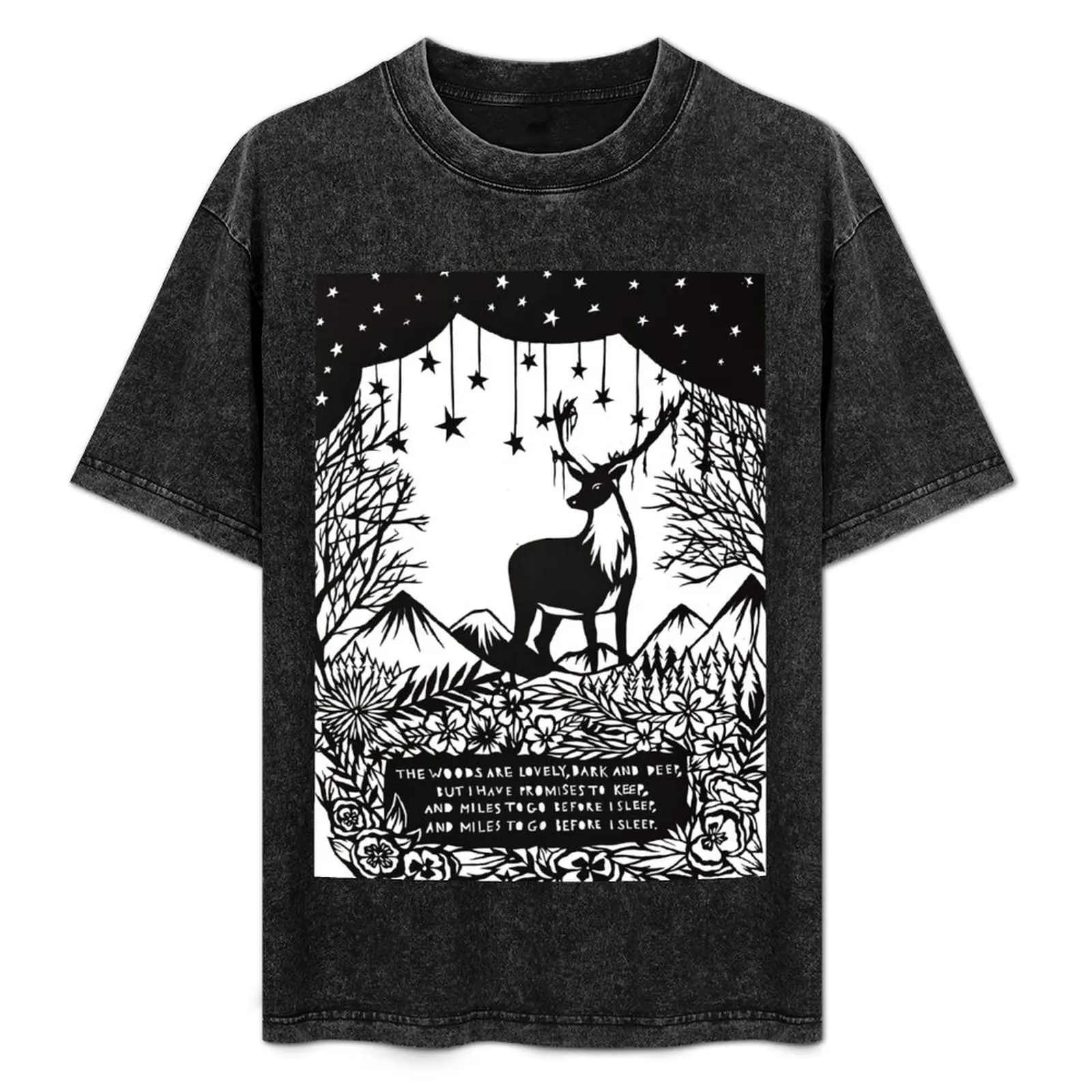 

Deer in woods silhouette T-Shirt Personalized t-shirt man clothes plain luxury designer t shirts for men pack