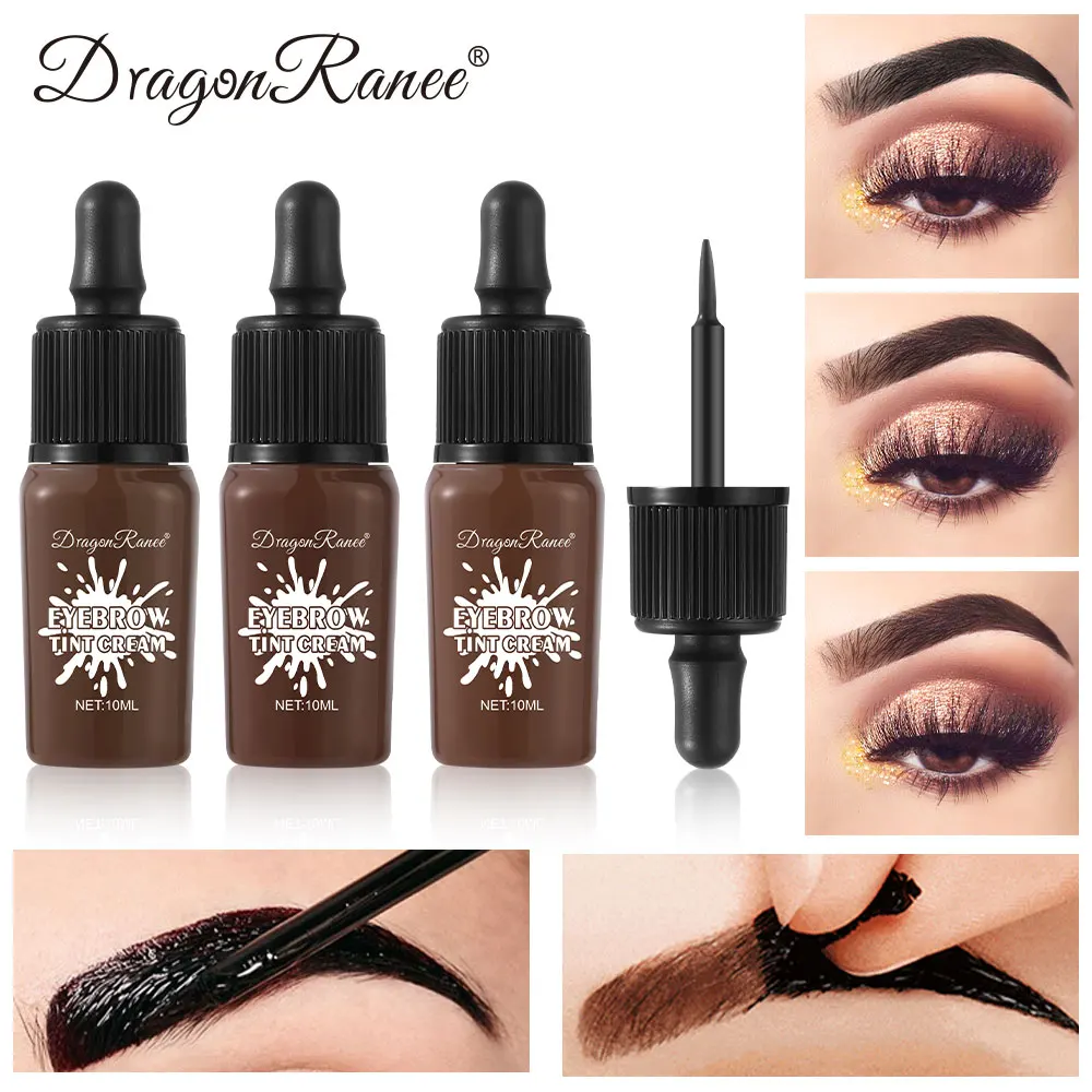 Flüssige Augenbrauen-Färbecreme, wasserfest und schweißfest, festes Augenbrauen-Gel, flüssiges, langanhaltendes, farbiges, nicht verschmierendes Styling, natürliche Augenbrauen-Färbecreme