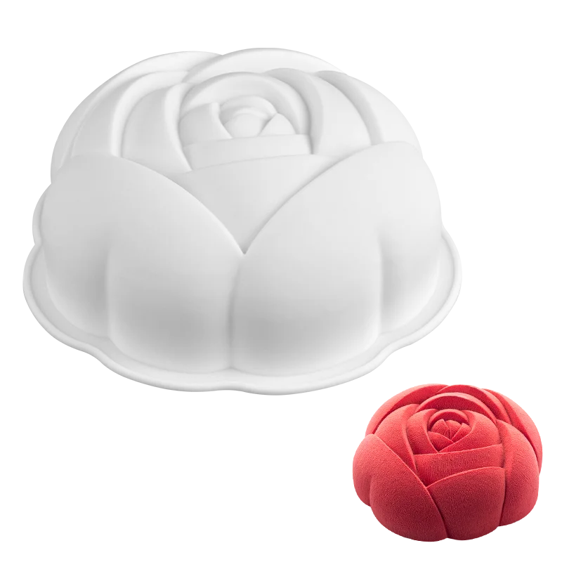 SILIKOLOVE 3D Rose Flower Silicone Baking Pan for Pastry Cake Tray Mold Silicone Baking Mold for Sweets Baking Forms Bakeware