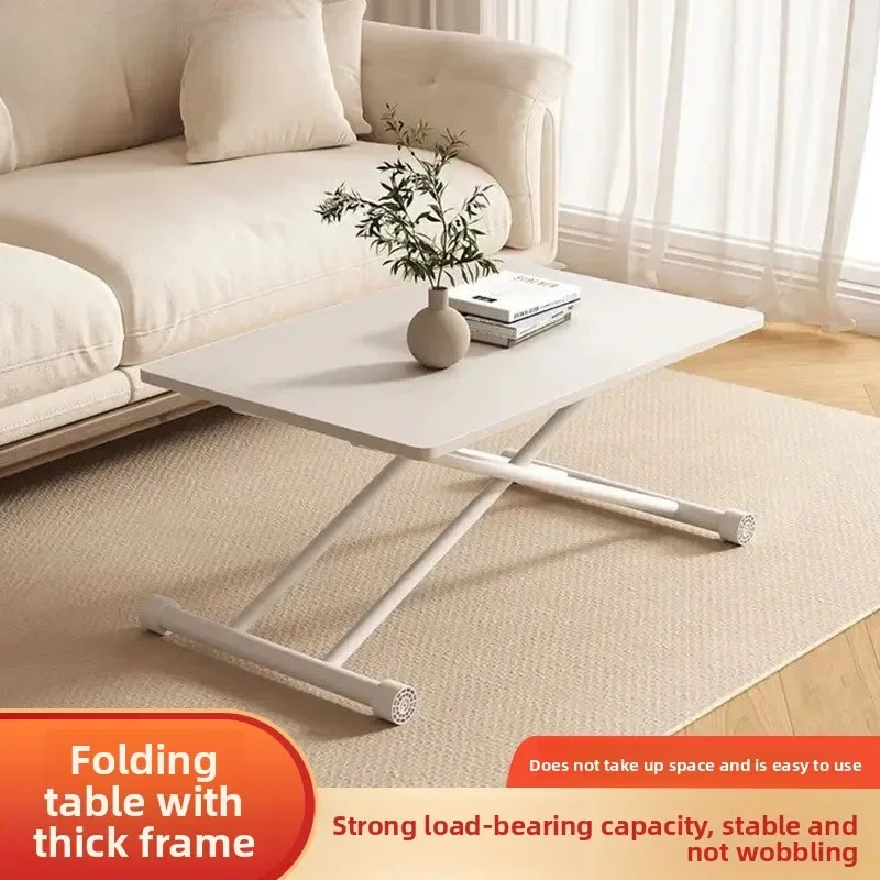 Compact Movable Height Adjustable Folding Integrated Dining Table Dual Use Living Room Multifunctional Tea Table Furniture