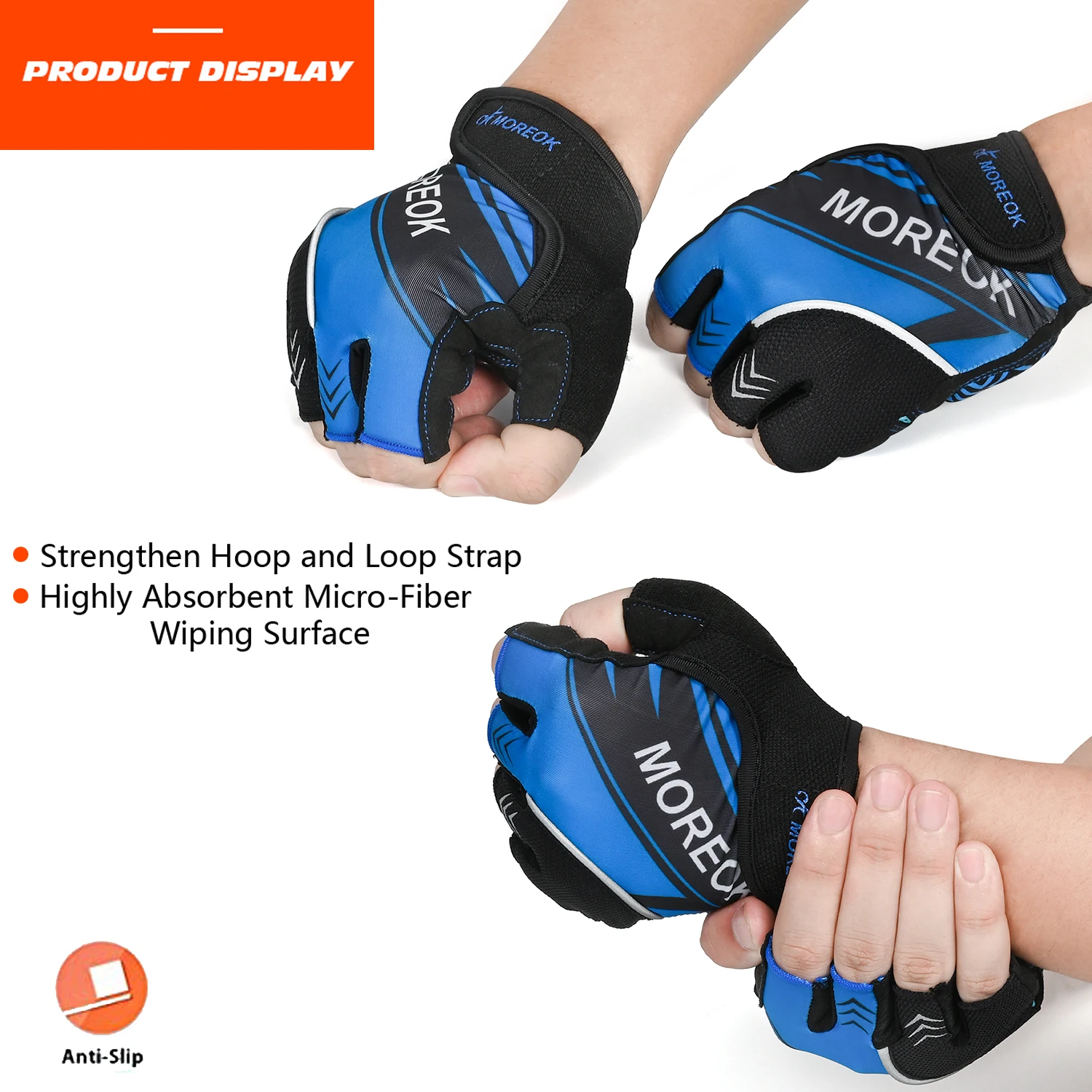MOREOK Bike Gloves Shockproof Breathable Road Cycling Gloves Gel Pads Dirt Bike MTB Bike Cycling Bicycle Gloves for Men Women