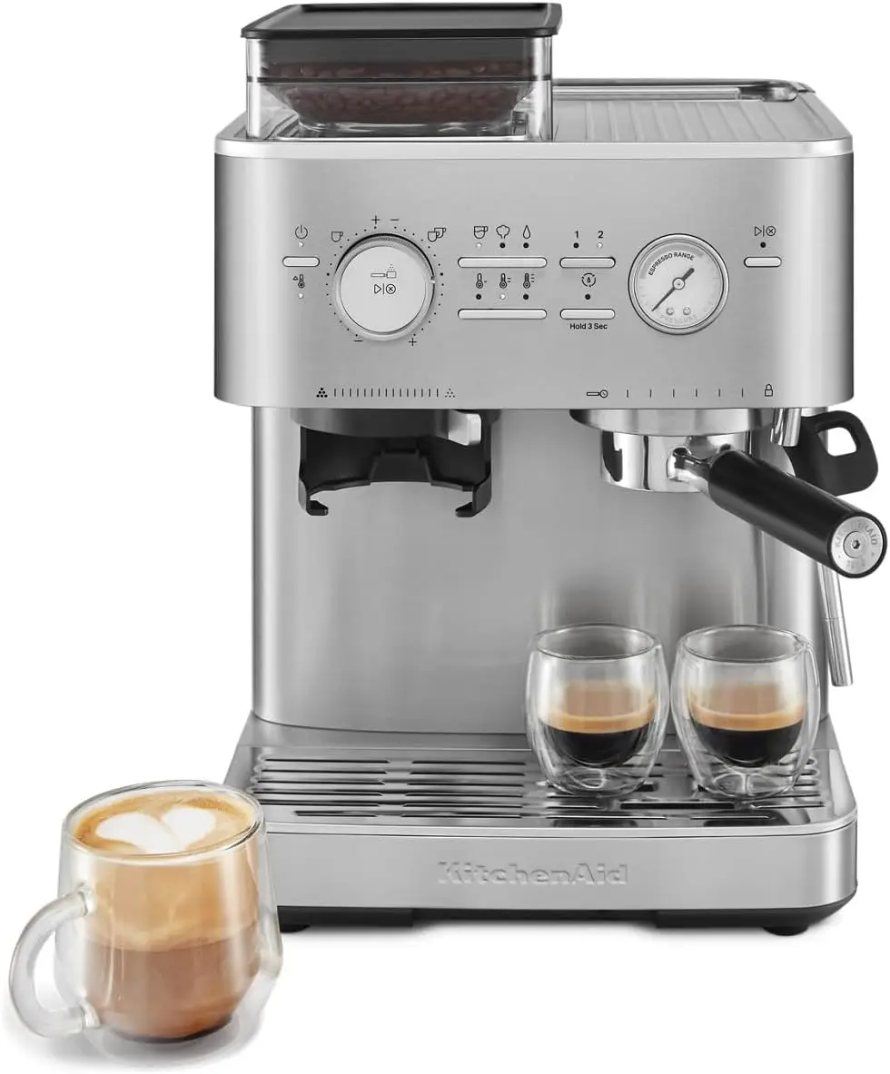 Semi Automatic Espresso Machine with Burr Grinder