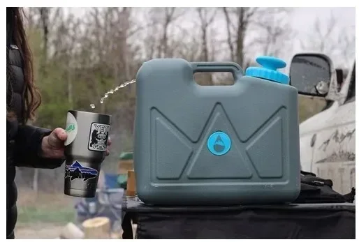 Tanque de filtro de agua para acampar al aire libre de 15L, jerrycan portátil para senderismo y RV