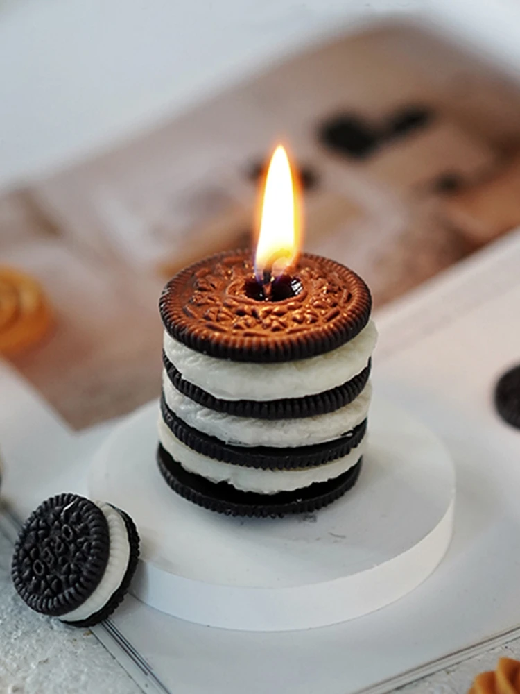 Biscuit Scented Candle Silicone Mold Simulation Modeling Candle Diy Plaster Baking Cake Mold Cake Decorating Tools