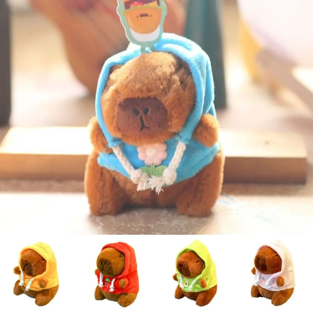 Schattige Capibara knuffel hoodie met vleugels simulatiepop knuffels klein formaat anime pluizig speelgoed verjaardagsfeestje