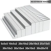 Bloque magnético de neodimio súper fuerte N35 NdfeB, imanes magnéticos permanentes potentes, imán para refrigerador 5x5x5 20x10x2mm