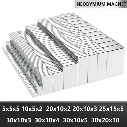 N35 Super Strong Neodymium Magnet block NdfeB Powerful Permanent Magnetic imanes  Magnents Refrigerator Magnet 5x5x5 20x10x2mm
