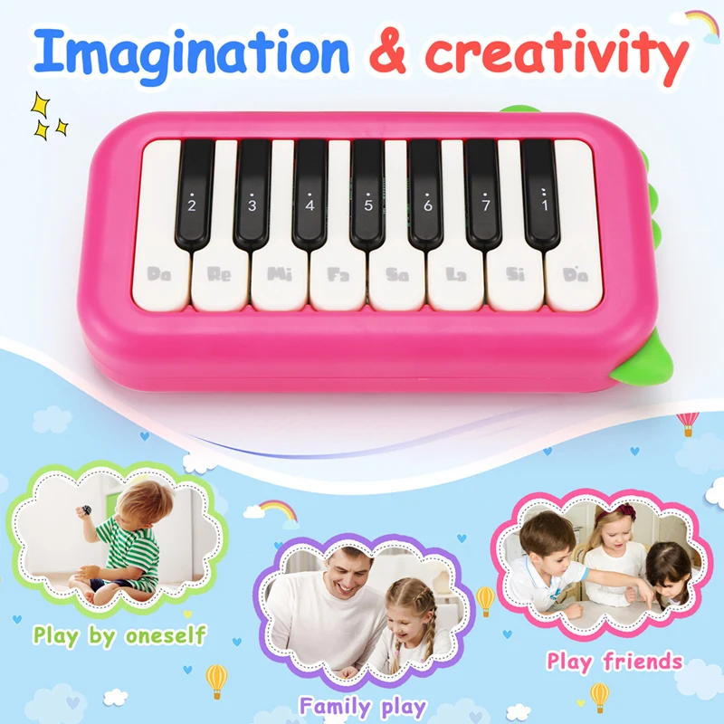 15Key Pocket Piano Mini Electronic Piano One Click Switching Between 3 Different Tones Illuminated Keys Music Instrument