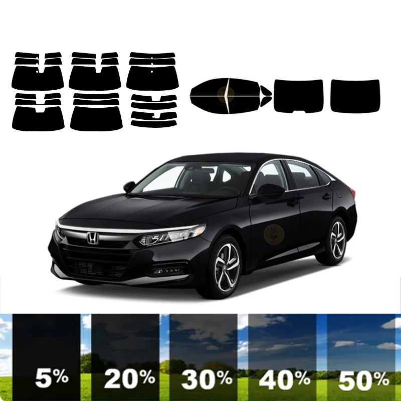 precut Removable Window Tint Film For Car 100% UVR 5%-35%VLT Heat Insulation Carbon ﻿For HONDA ACCORD 4 DR SEDAN 2018-2022