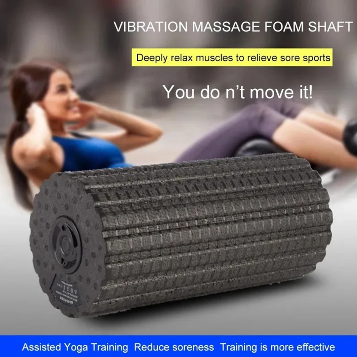 Electric 4-Speed Vibration Massage Foam Roller for Muscle Massage Relaxation Body Slimming Yoga Column Fitness Equipments