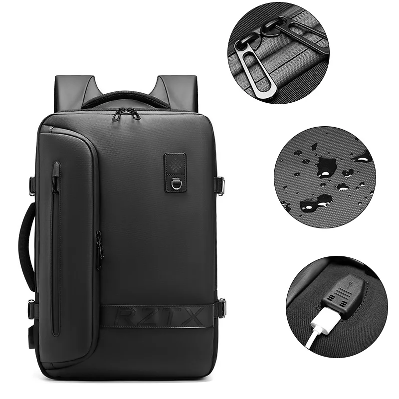 Travel Men Expanded Laptop Backpack vacuum compression hiking Backpack USB charging Business Large Capacity Backpack For Pumps