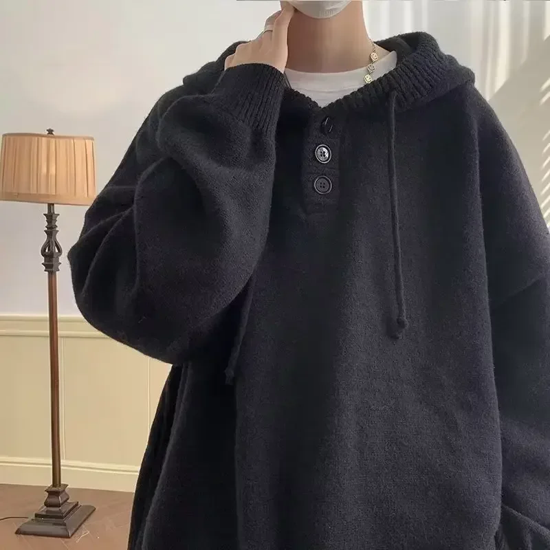 Hooded large size sweater men's spring and autumn Japanese retro lazy coat oversize hooded sweatshirt sweatshirts promo hoodie