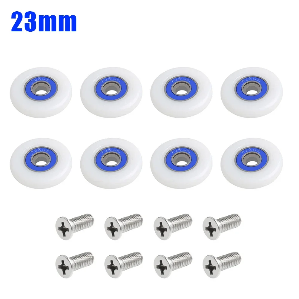 8Pcs Replacement Shower Door Roller Runner Wheels  19/23/25mm Sliding Shower Door Roller Wheel Runners Roller Pulley Replacement