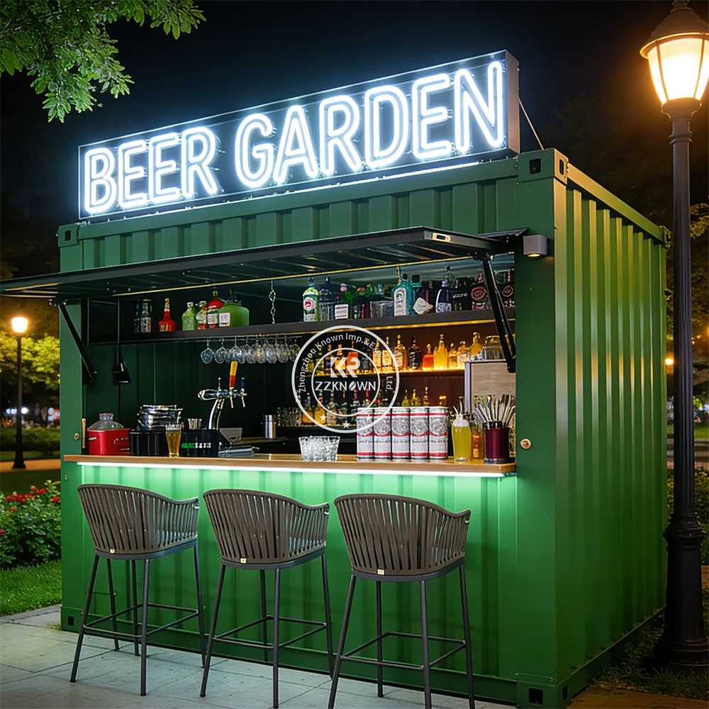 

Street Modular Container House Flat Pack Containers Coffee Shop Kiosk Prefabricated Restaurant Container Bar Restaurant