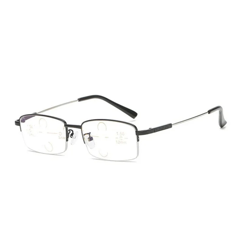 Metal Titanium Progressive Multifocal Reading Glasses Men Women Anti Blue Light Presbyopic Glasses Half Frame High Quality