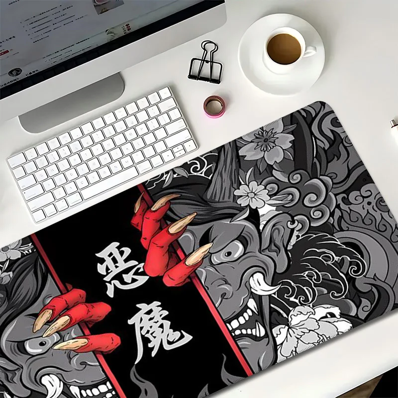 XXL Large Gaming Mouse Pad for Keyboard Setup Anti-Fray Edges Non-Skid Base Durable Vibrant & Red Design, MousePad Big Desk mat