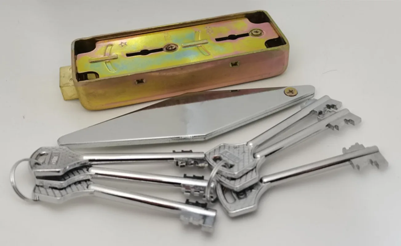 1set Dual Control Safe Lock with Double Keys, Bank Vault Door Lock for Cash Box & Office Cabinet， 2 Person Management