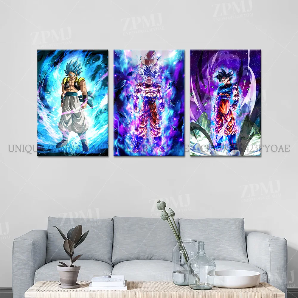 Dragon Ball Leinwand Malerei König SSJ4 Gogeta Home Decor Bild Hot Blooded Anime Druck Poster Für Wohnzimmer Wand Kunst Kein Rahmen – Detail 2
