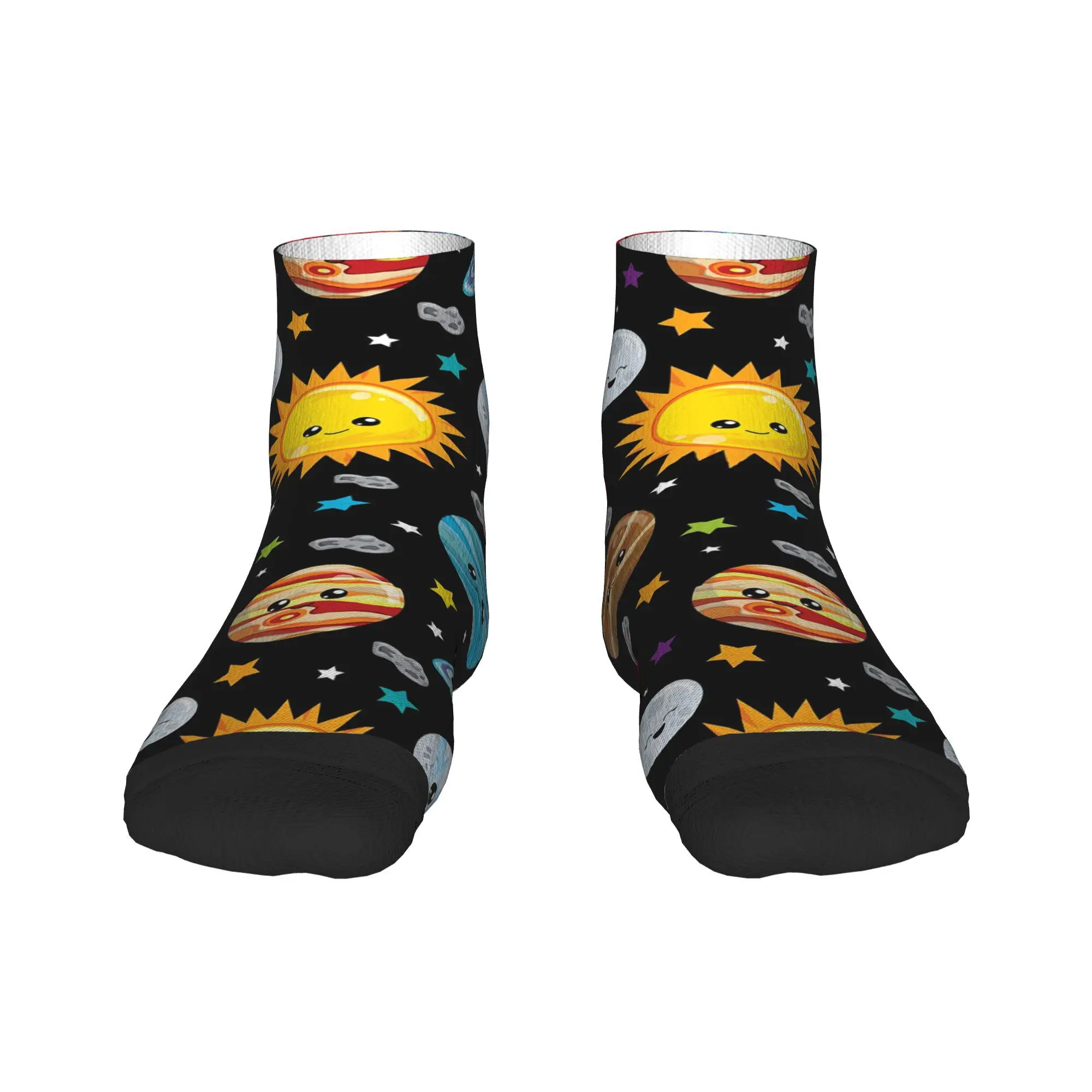 

Kawaii Planets, милые носки с солнечной системой, впитывающие пот чулки в стиле Харадзюку, всесезонные носки, аксессуары для подарков унисекс
