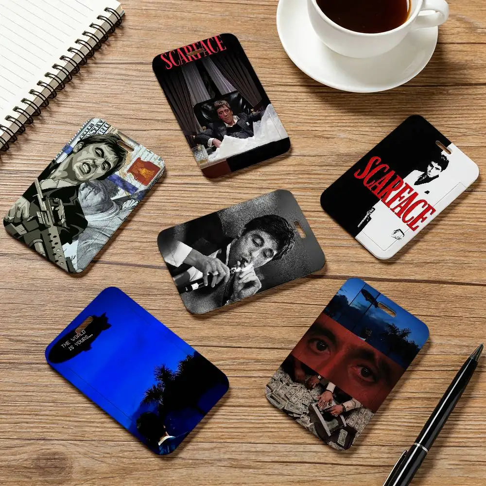 

Movie S-Scarface Pocket Credit ID Card Badge Tag Bus Card Holder Pass Case With Neck Strap Lanyard