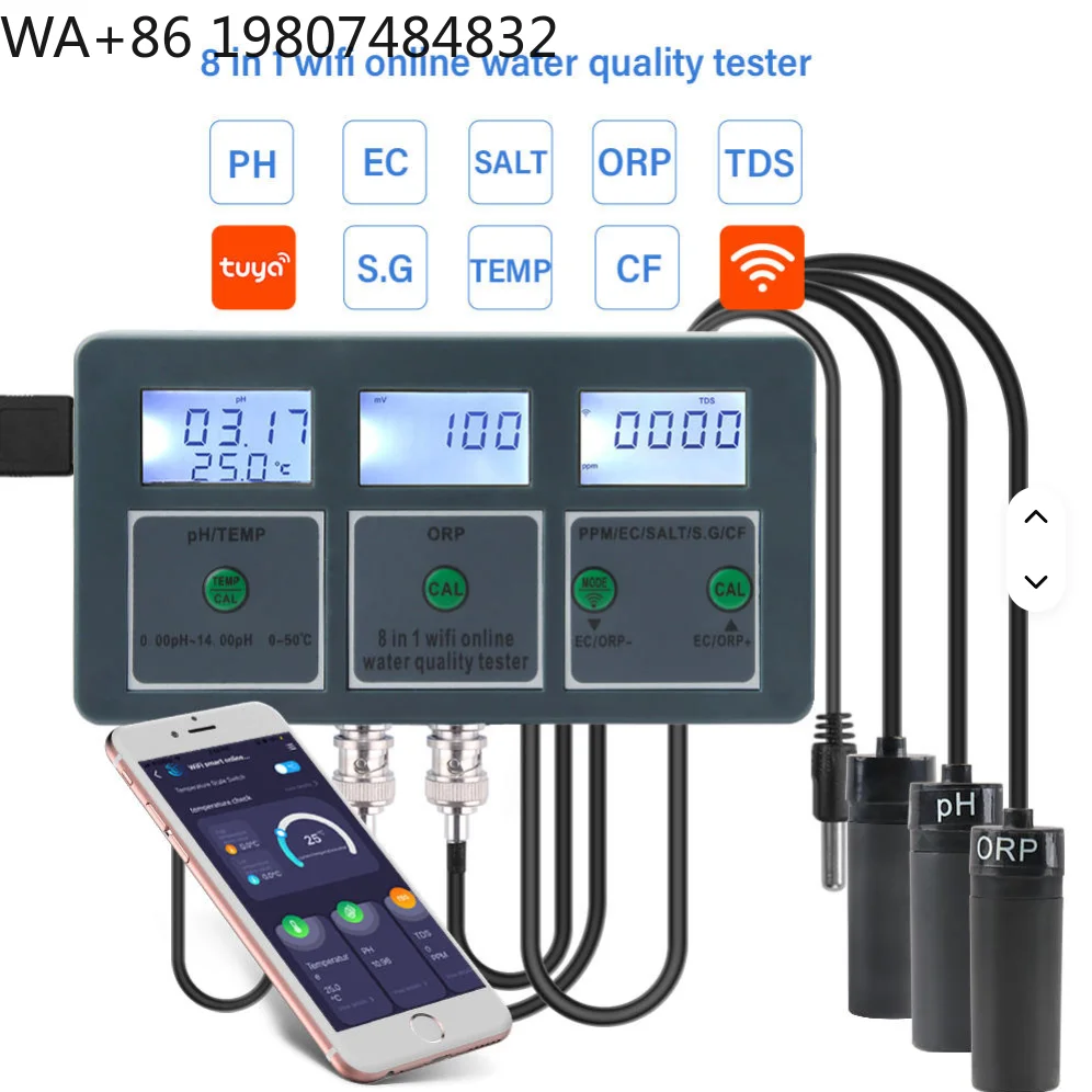 8-in-1 WiFi Seawater Salinity - Planted Aquarium Ph ulasan dan harga