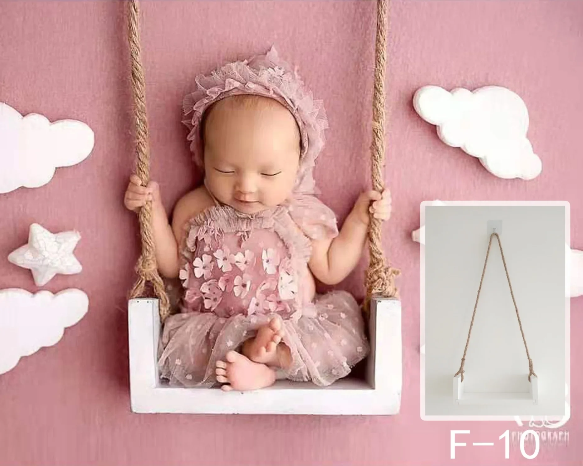 Photography Props Wooden Swing for Baby Newborn Photo Shooting Furniture Infant DIY Photo Posing Party Backdrop Props